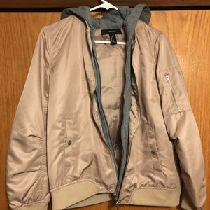 faux suede jacket with built in sweatshirt